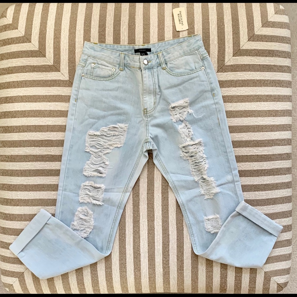 Light Blue Ripped/Distressed Forever 21 Jeans